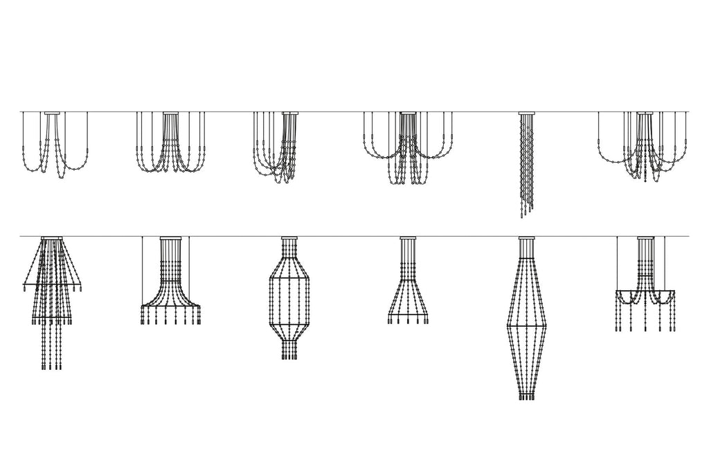 Minimalist Multiple Light Point Chandelier product image