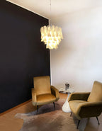 Vintage Murano Rondini Glass Chandelier material and finish detail