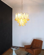 Vintage Caramels Glass Murano Petals Chandelier material and finish detail