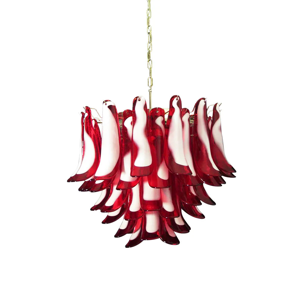 Vintage Red Glass Murano Petals Chandelier product image