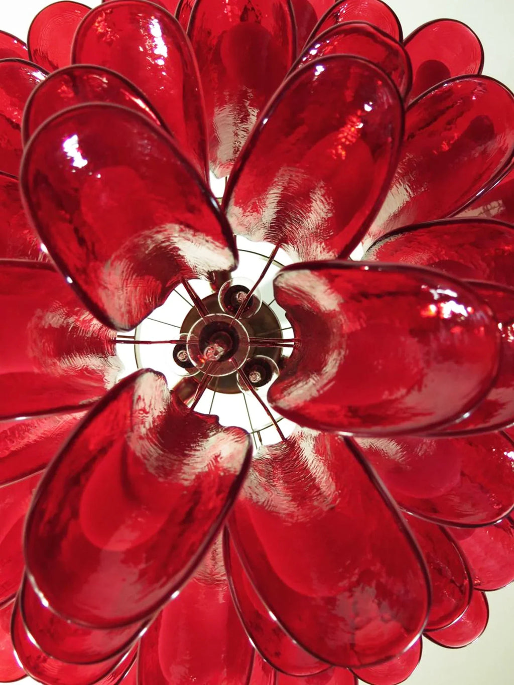 Vintage Red Glass Murano Petals Chandelier product image