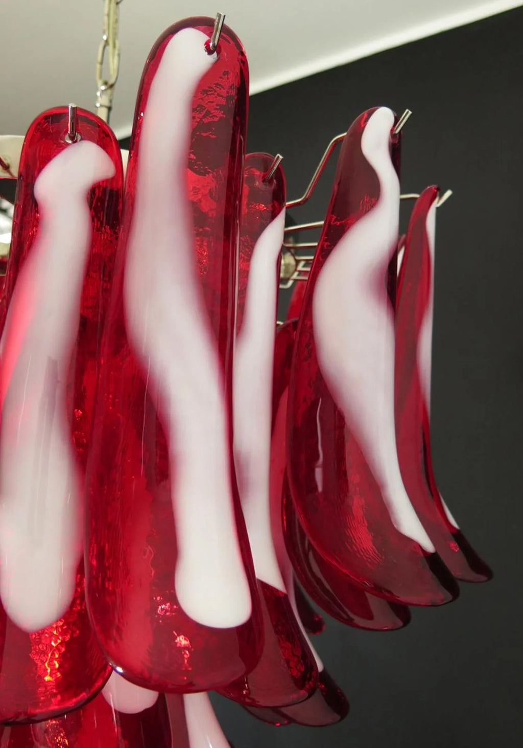 Vintage Red Glass Murano Petals Chandelier product image