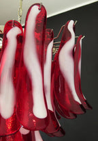 Vintage Red Glass Murano Petals Chandelier product image