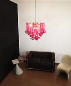 Vintage Red Glass Murano Petals Chandelier additional product view