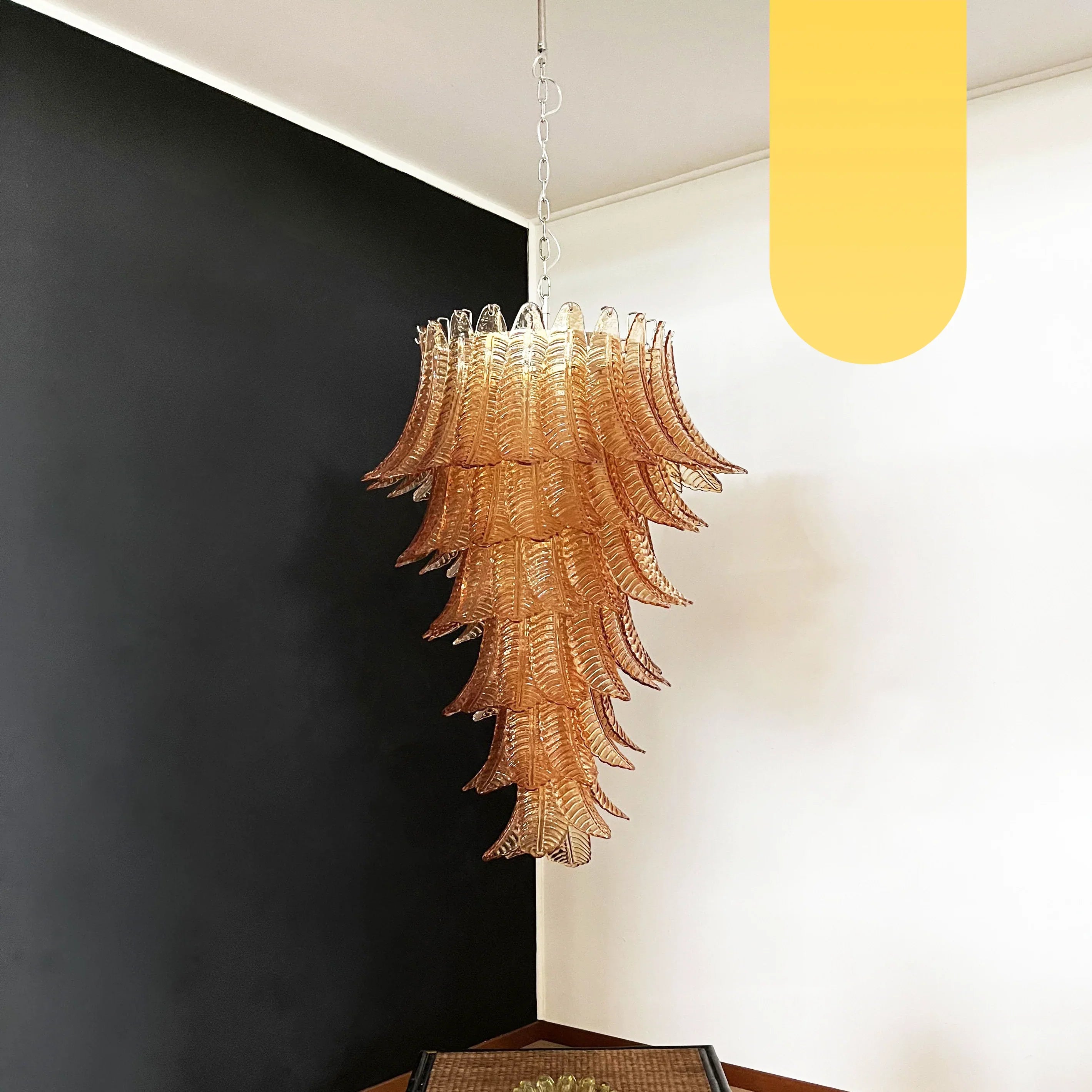 Murano Amber Felch Spiral Chandelier product image
