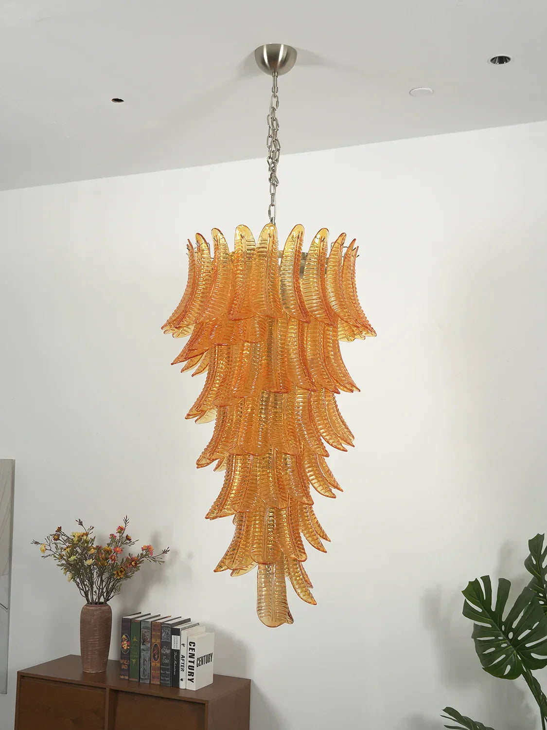 Murano Amber Felch Spiral Chandelier product image