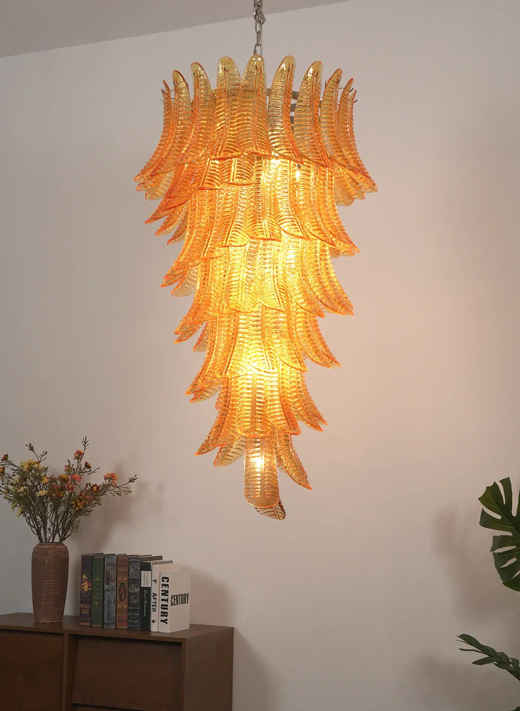 Murano Amber Felch Spiral Chandelier product image