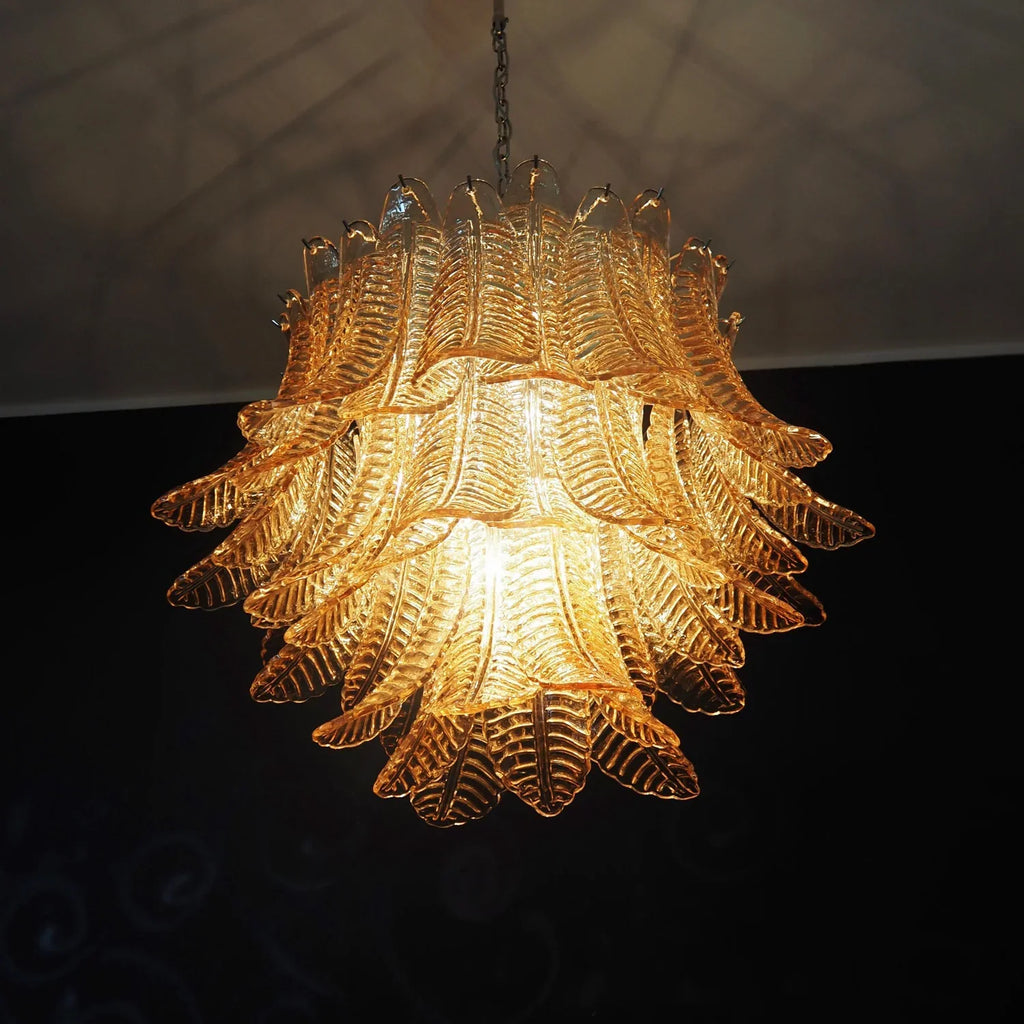 Murano Amber Ferns Glass Chandelier product image