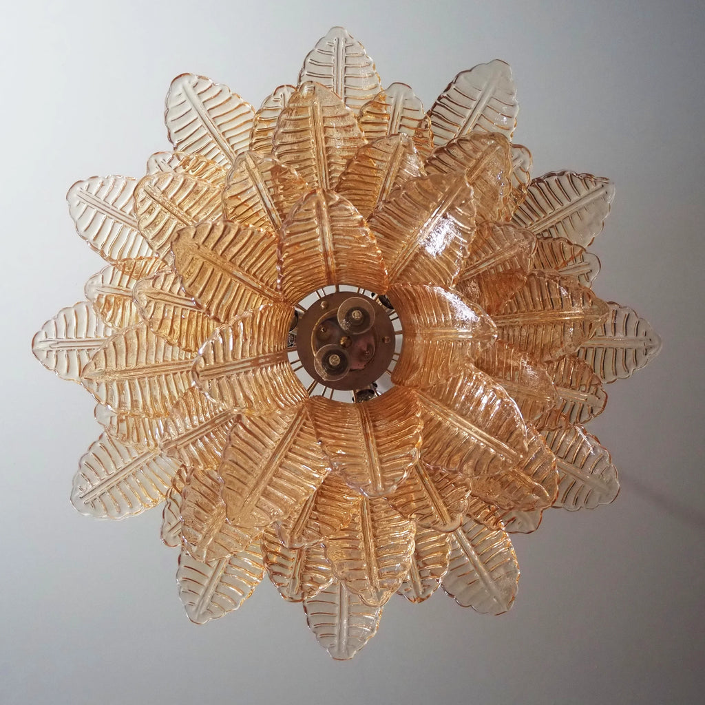 Murano Amber Ferns Glass Chandelier product image