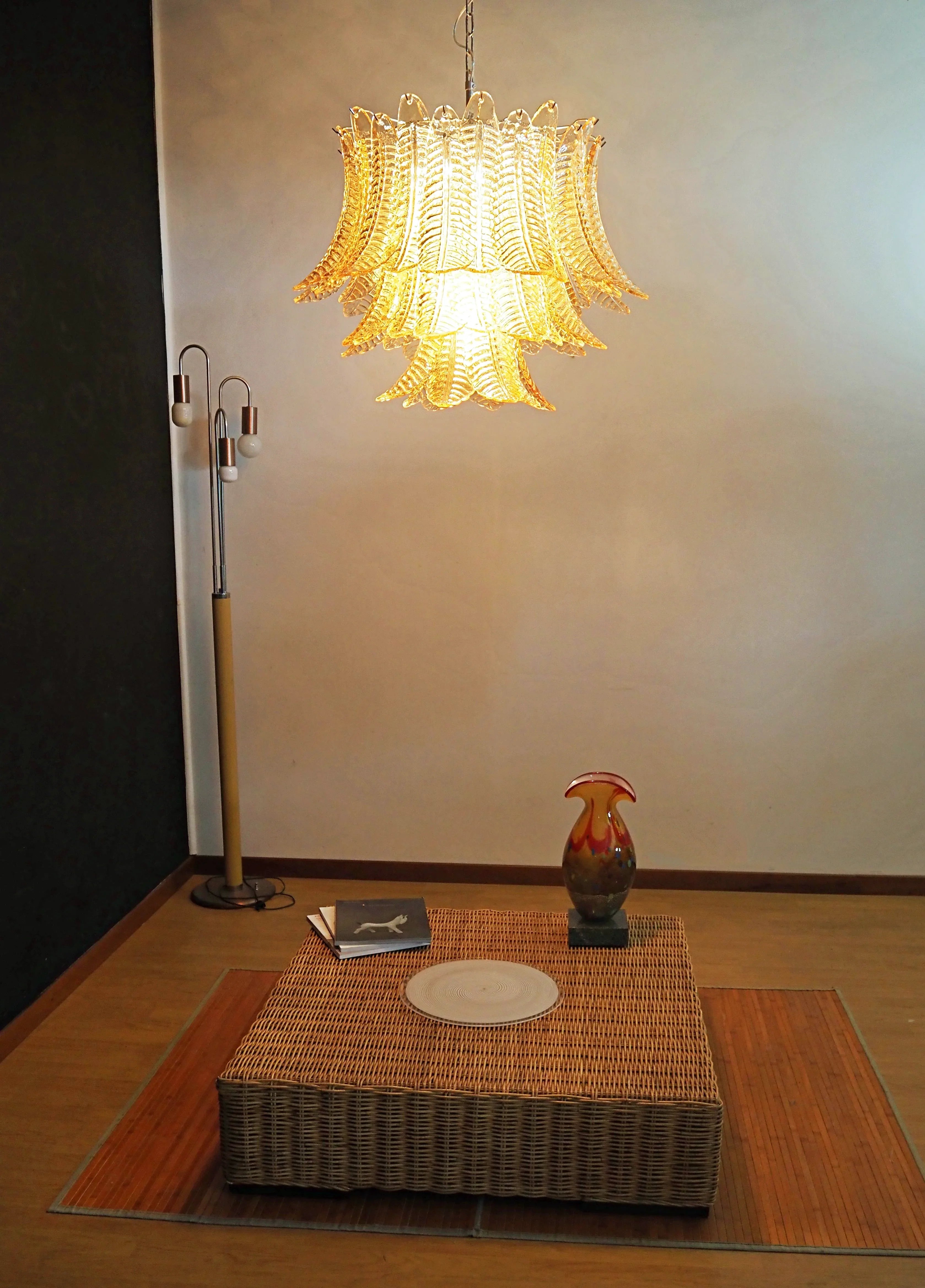 Murano Amber Ferns Glass Chandelier product image
