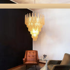 Vintage Amber Murano Glass Petals Drop Chandelier product image
