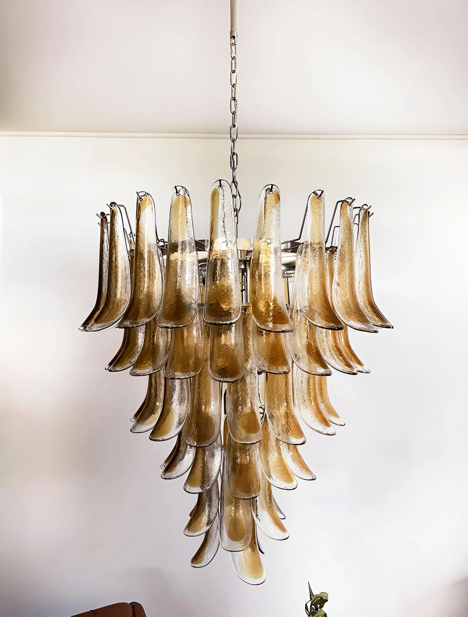 Murano Amber Glass Petals Chandelier product image