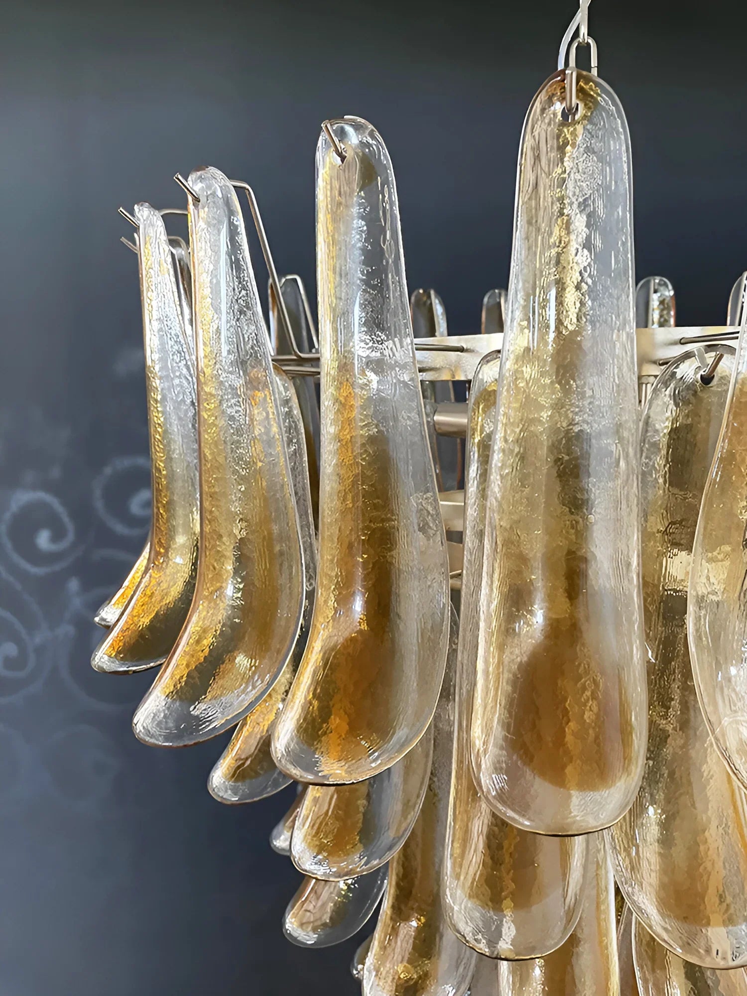Murano Amber Glass Petals Chandelier product image