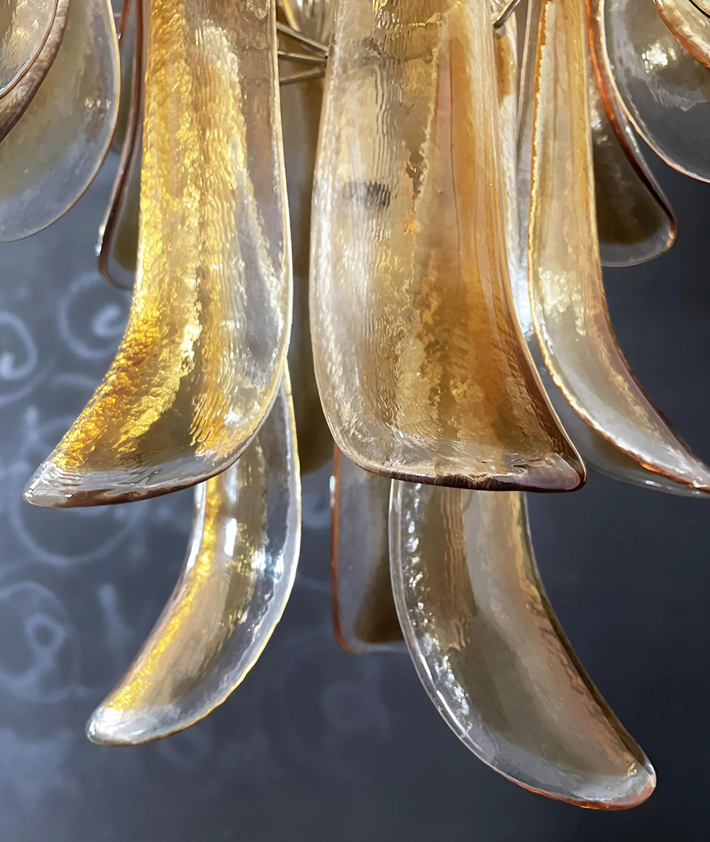 Murano Amber Glass Petals Chandelier product image