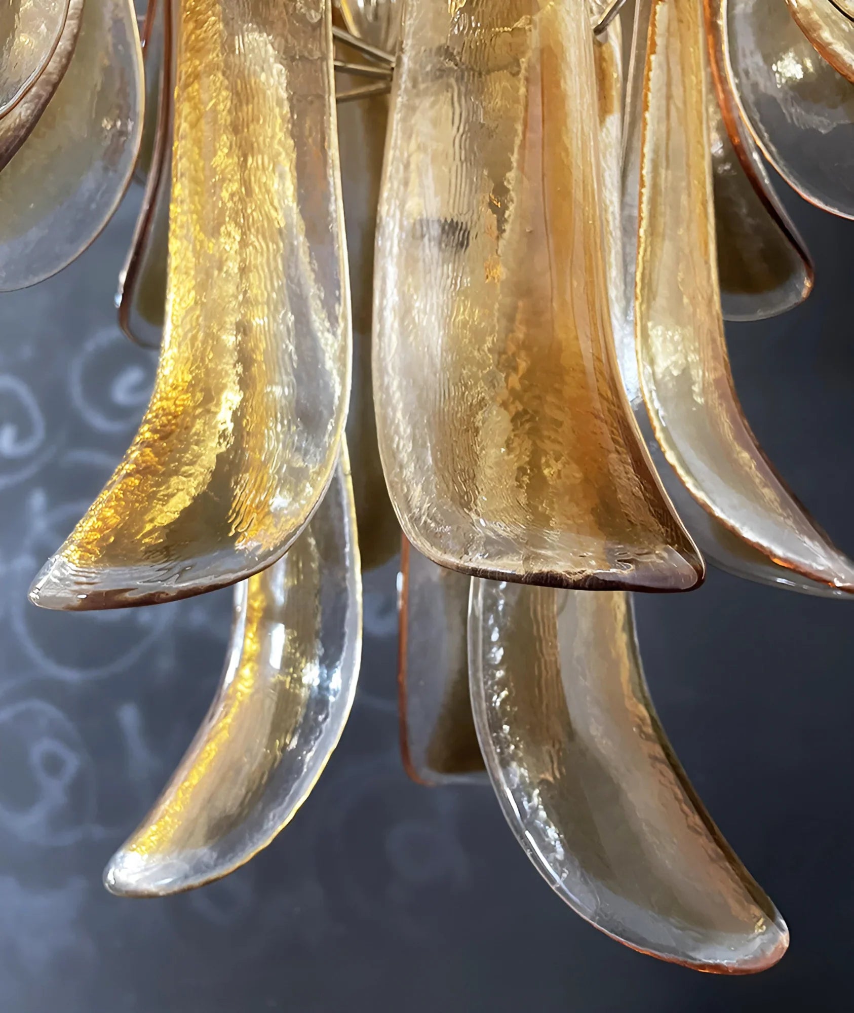 Murano Amber Glass Petals Chandelier product image