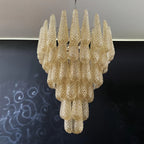 Vintage Amber Murano Glass Petals Drop Chandelier product image
