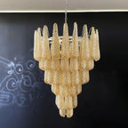 Vintage Amber Murano Glass Petals Drop Chandelier product image