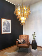 Murano Amber Glass Petals Chandelier additional product view