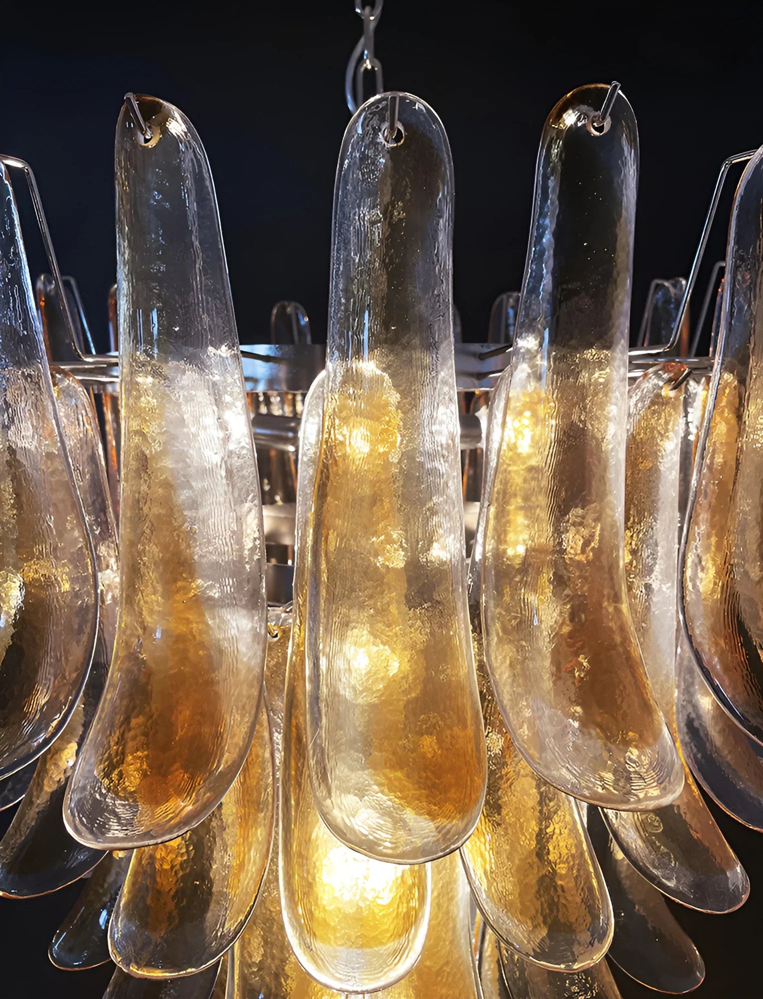 Murano Amber Glass Petals Chandelier product image