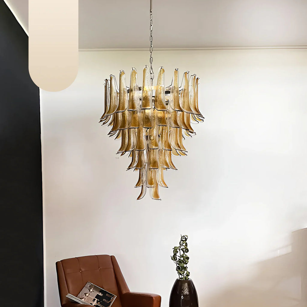 Murano Amber Glass Petals Chandelier product image