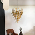 Murano Amber Glass Petals Chandelier product image