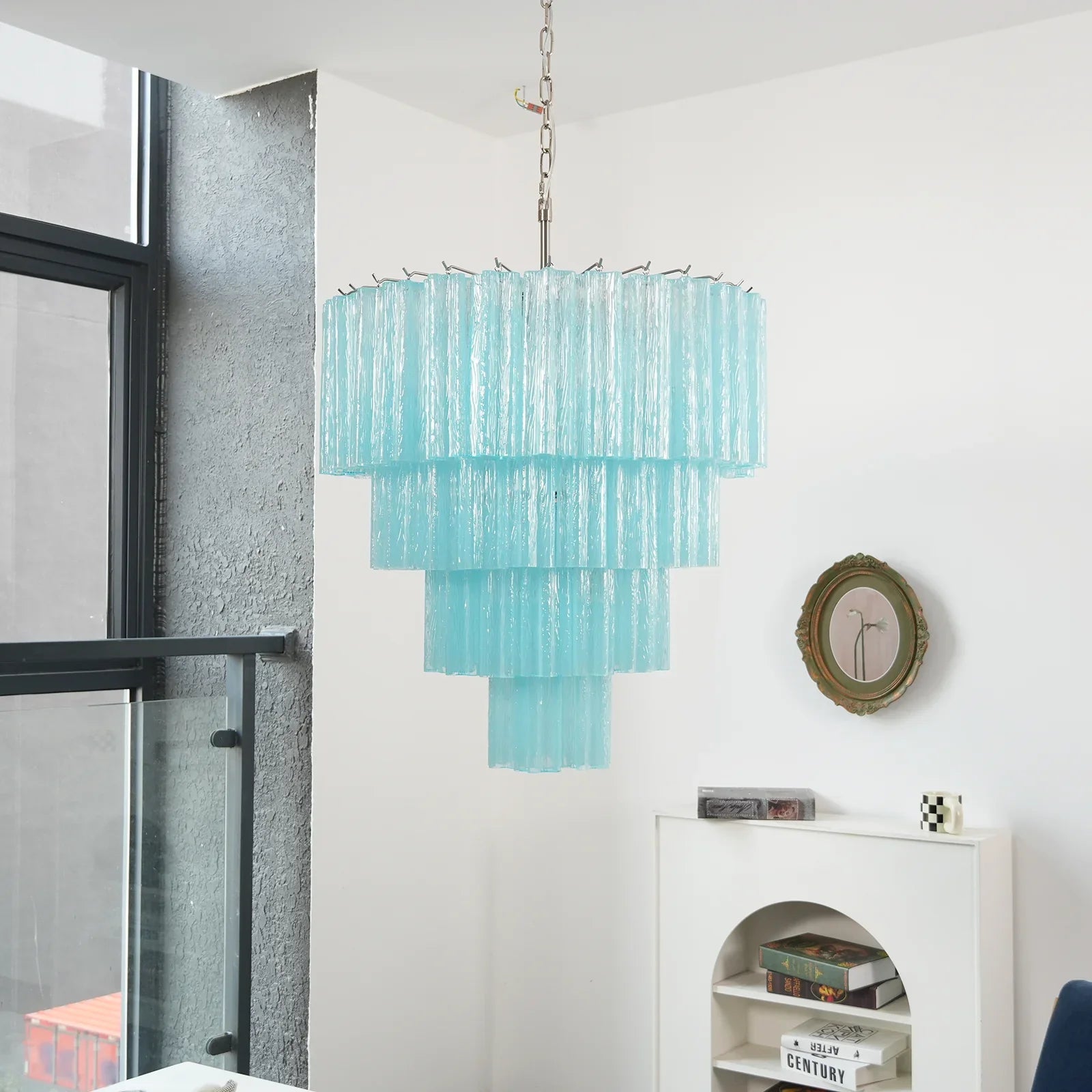 Murano Blue Glass Tubes Chandelier product image