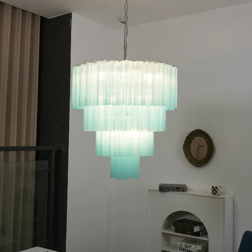 Murano Blue Glass Tubes Chandelier additional product view