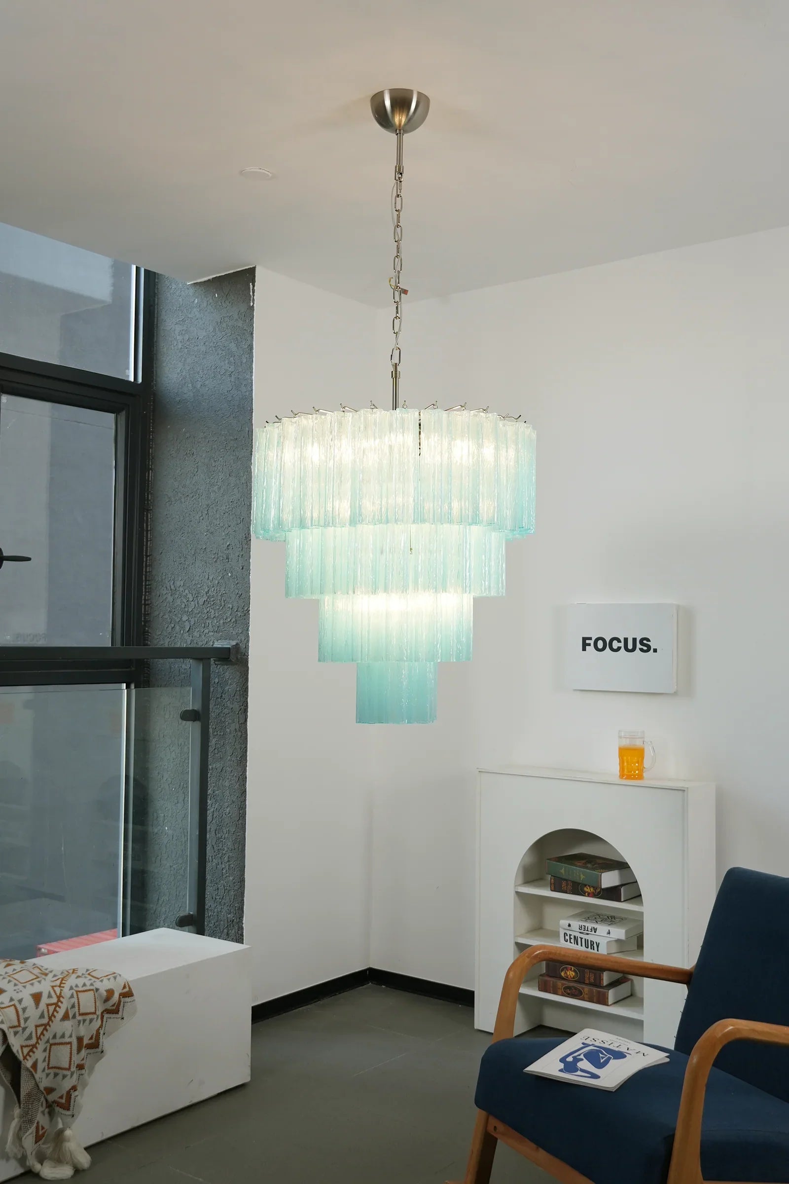 Murano Blue Glass Tubes Chandelier product image