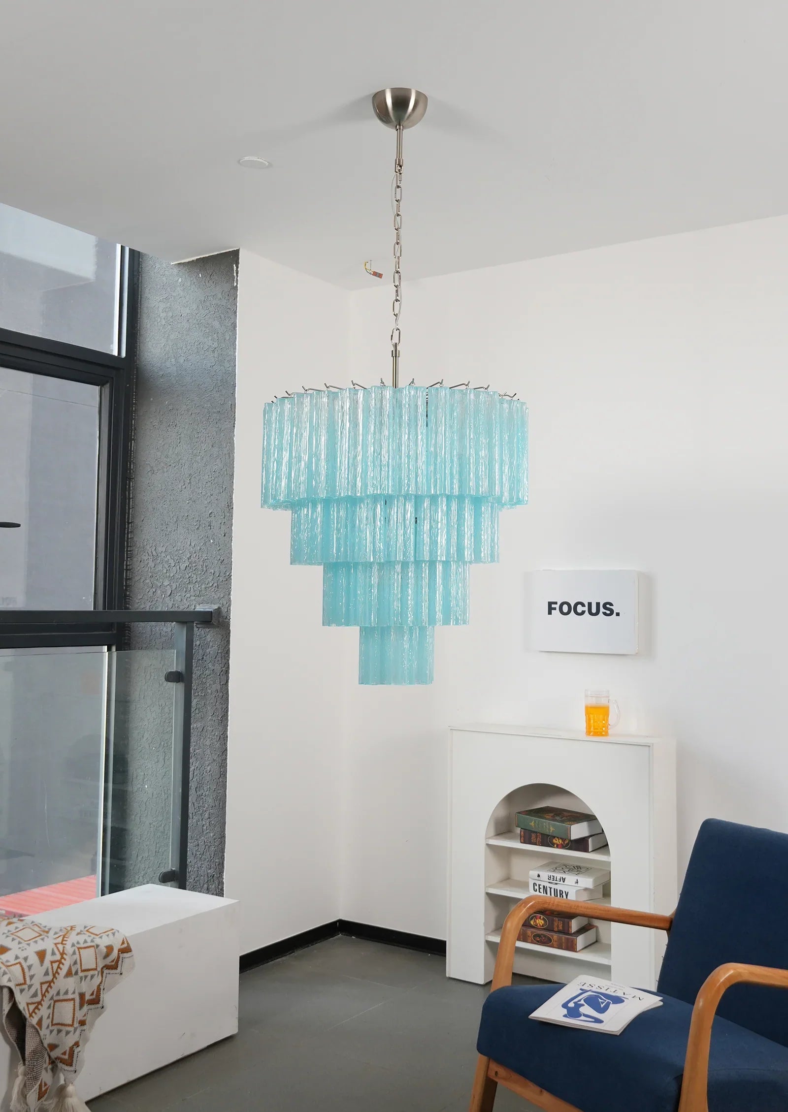 Murano Blue Glass Tubes Chandelier product image