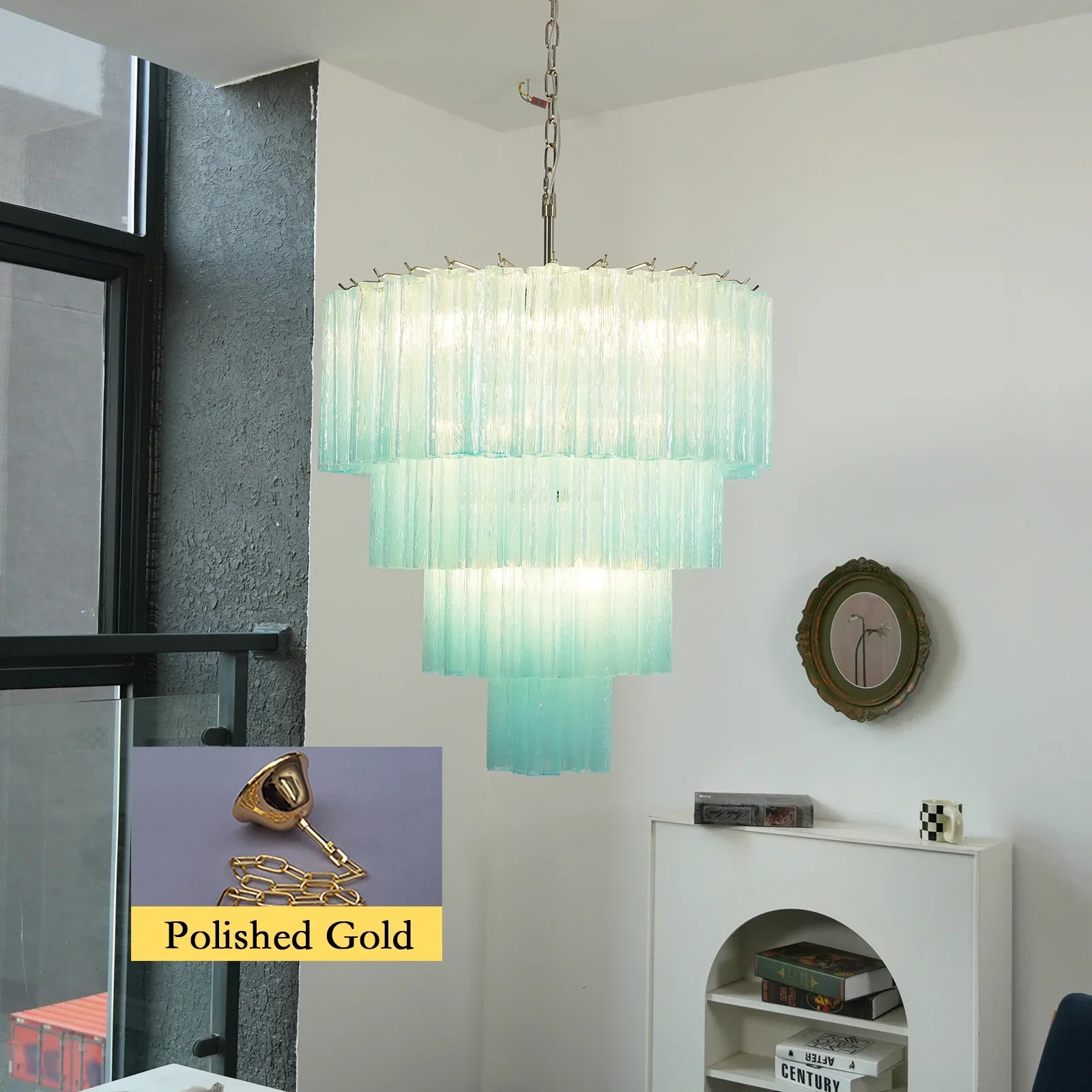 Murano Blue Glass Tubes Chandelier product image