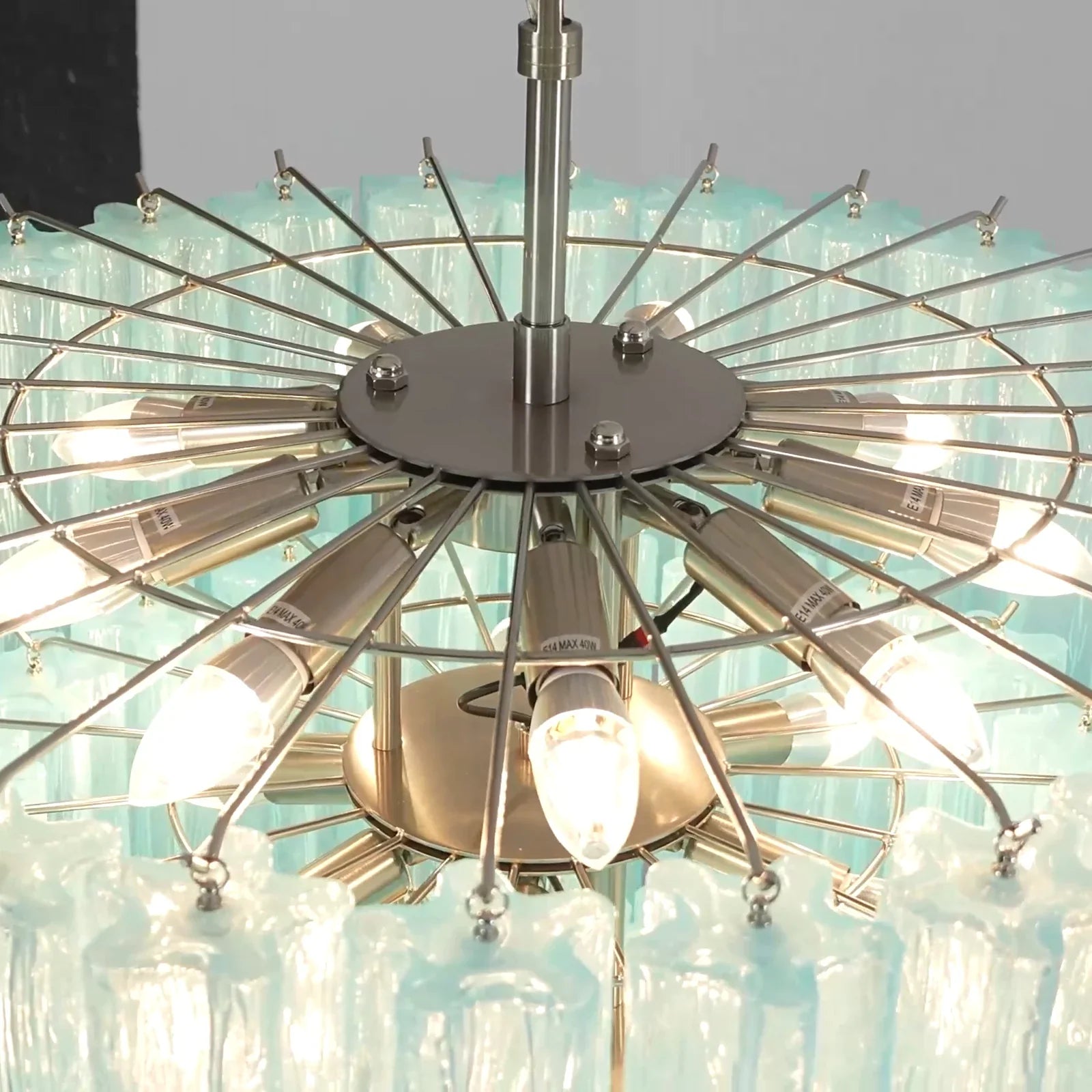 Murano Blue Glass Tubes Chandelier product image