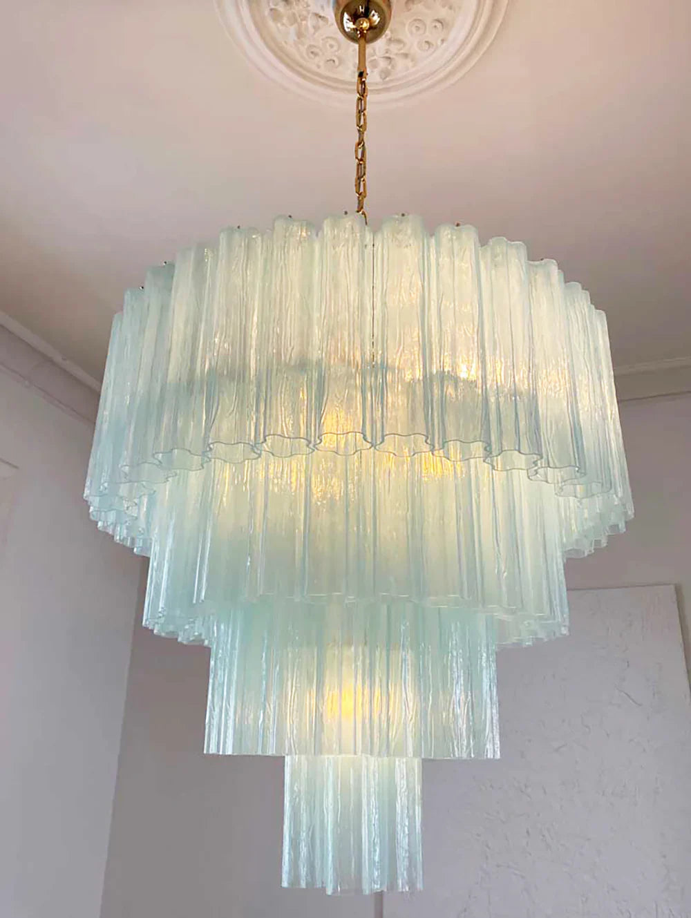Murano Blue Glass Tubes Chandelier product image