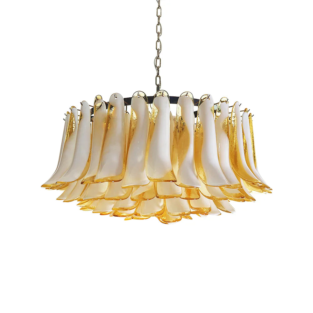 Murano Caramel Glass Petal Chandelier product image