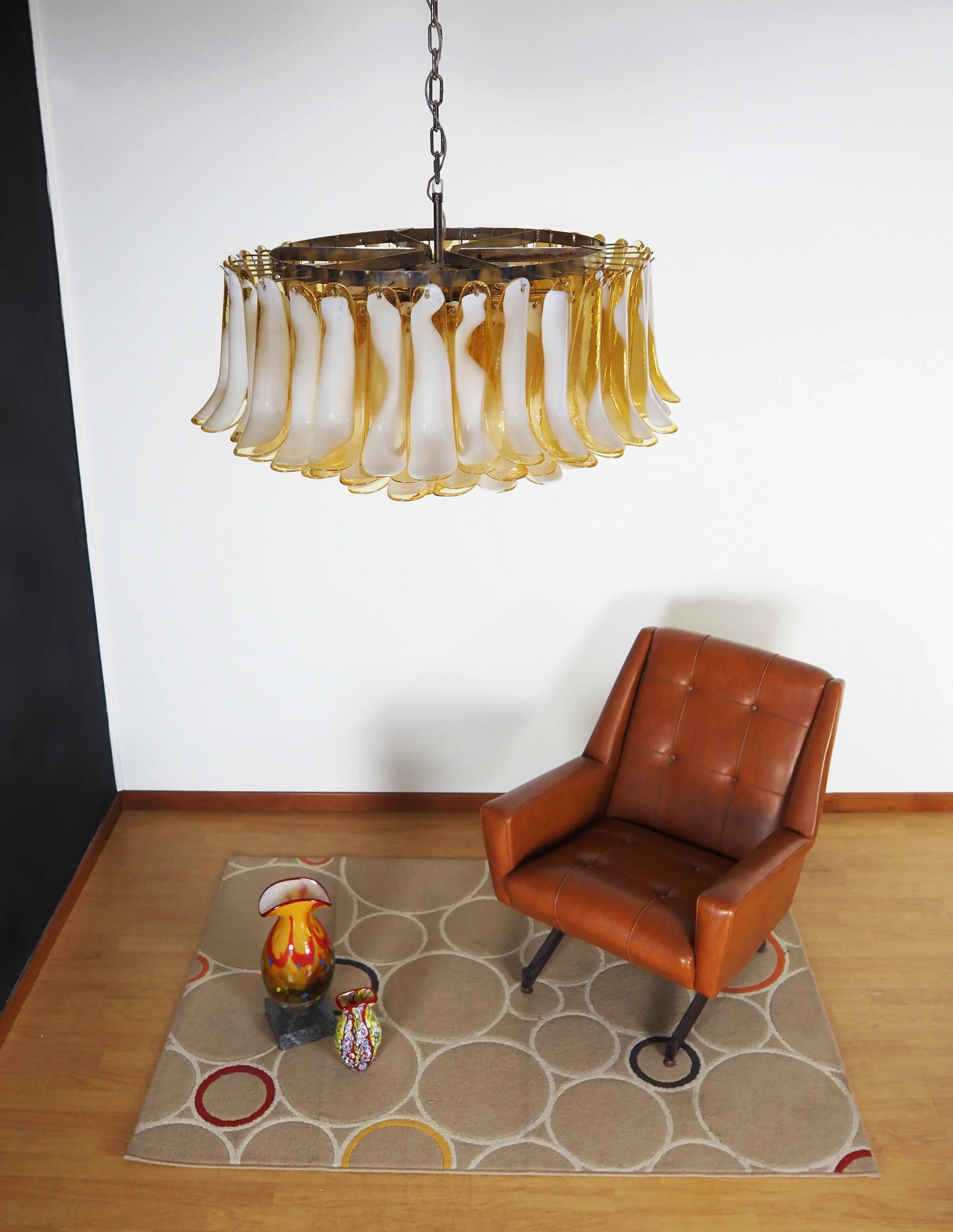 Murano Caramel Glass Petal Chandelier product image