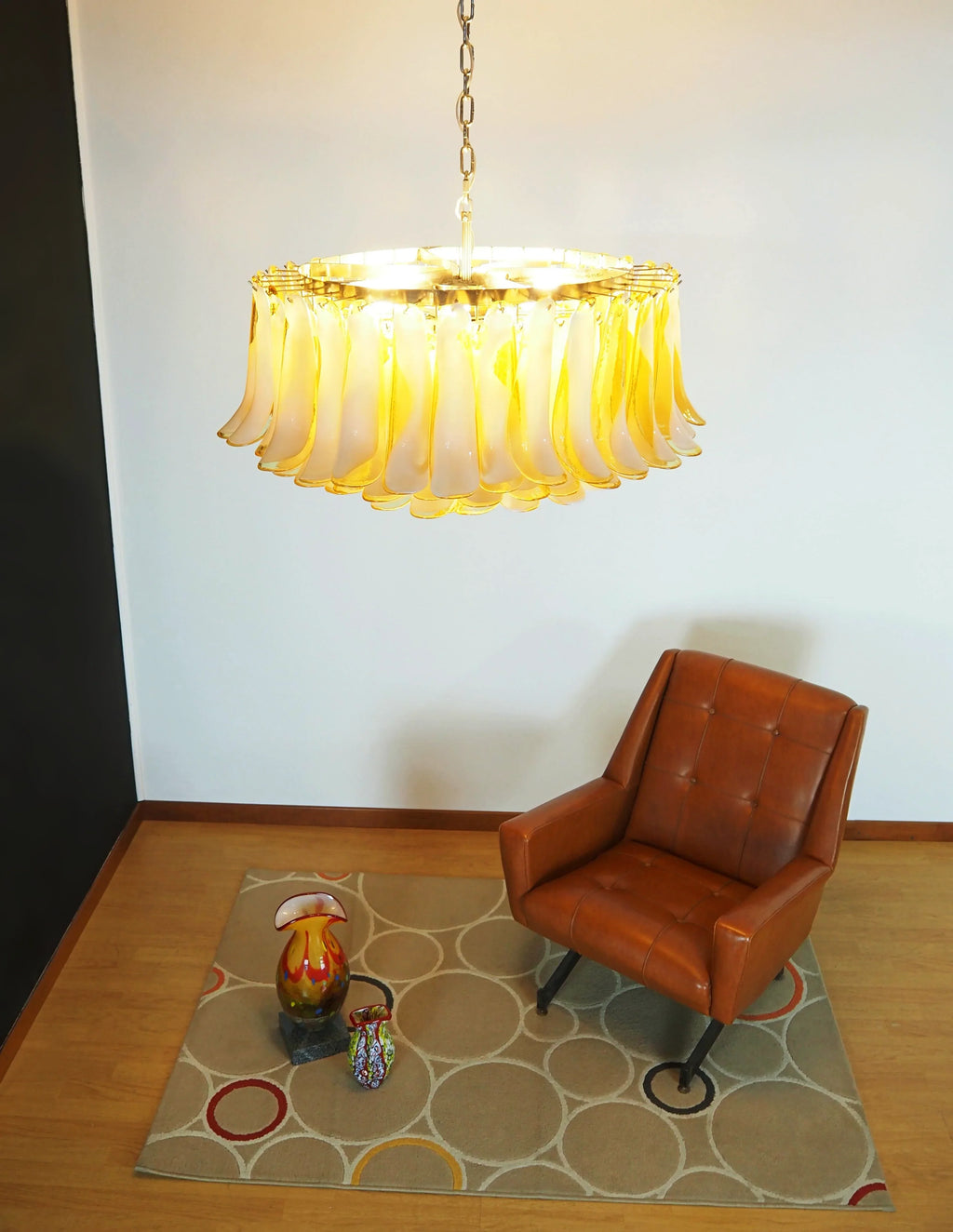 Murano Caramel Glass Petal Chandelier product image