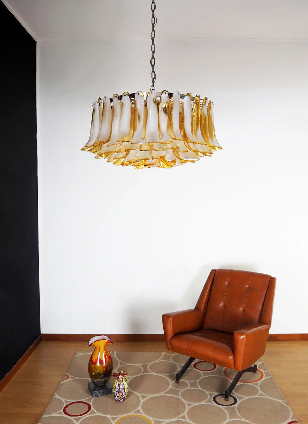 Murano Caramel Glass Petal Chandelier product image