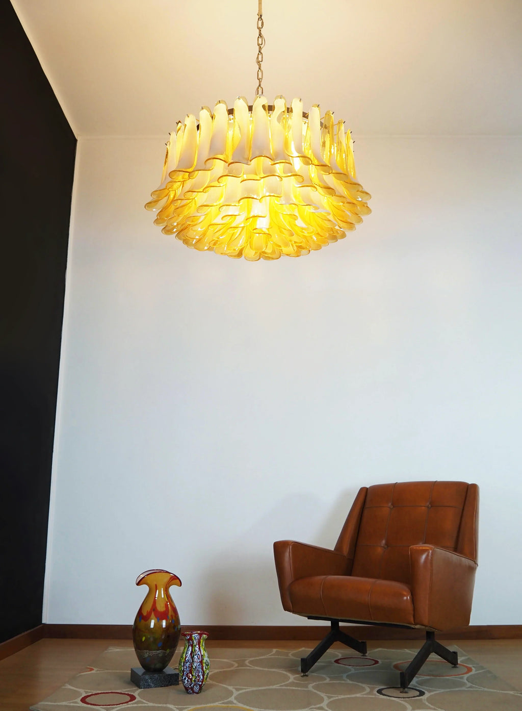 Murano Caramel Glass Petal Chandelier additional product view