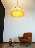 Murano Caramel Glass Petal Chandelier additional product view