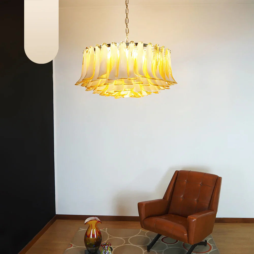 Murano Caramel Glass Petal Chandelier product image