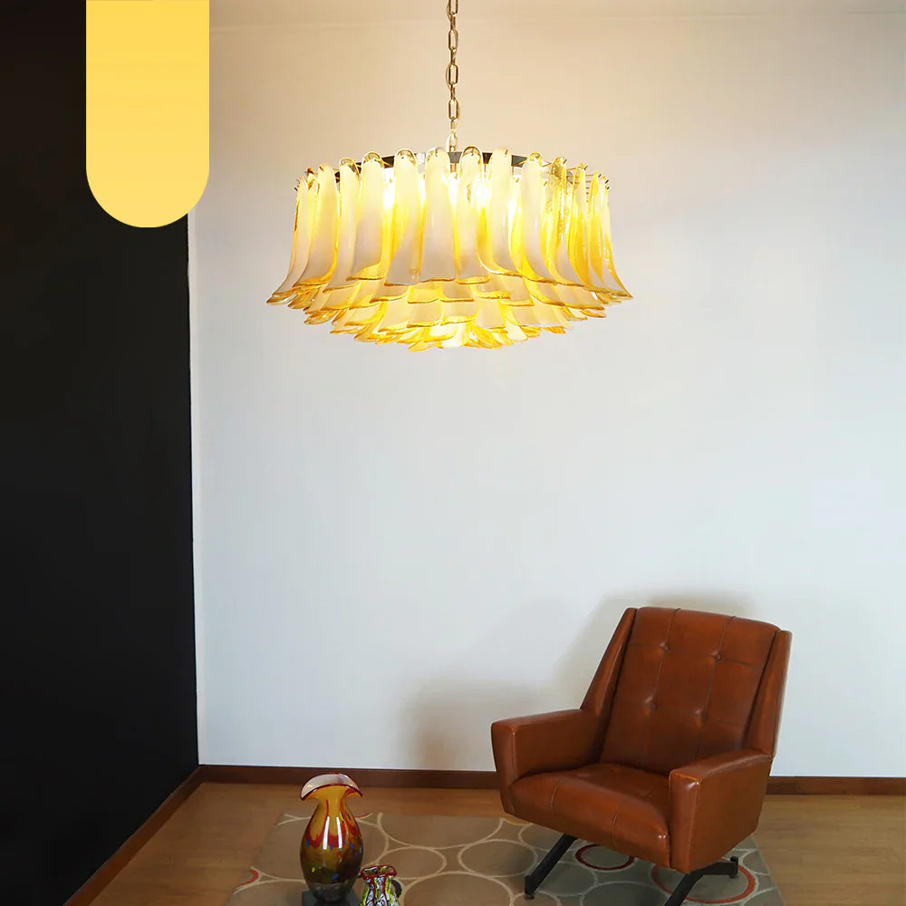 Murano Caramel Glass Petal Chandelier product image