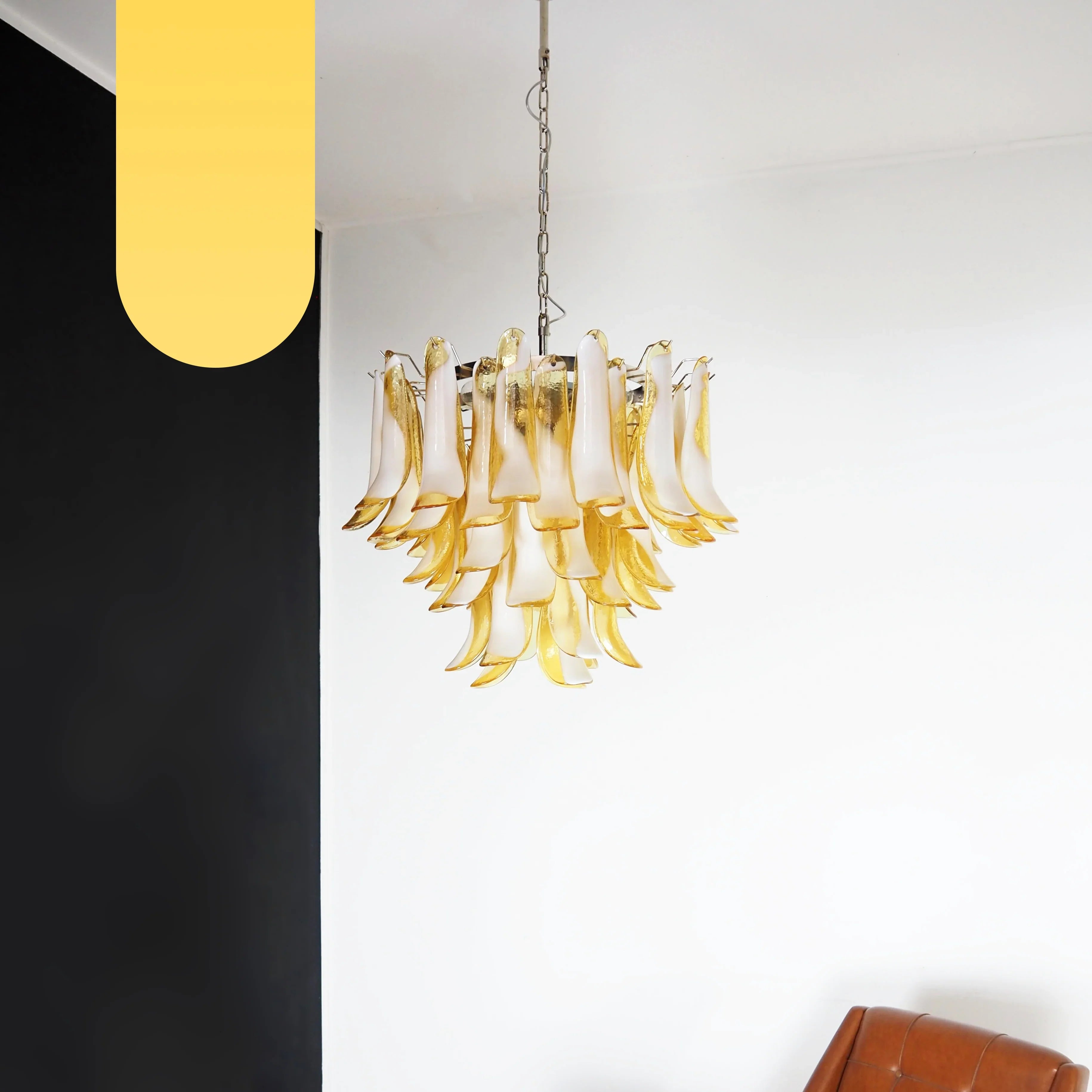 Vintage Caramels Glass Murano Petals Chandelier product image