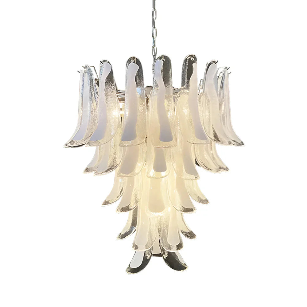Vintage Transparent Murano Petals Chandelier by Bling Lighting Studio