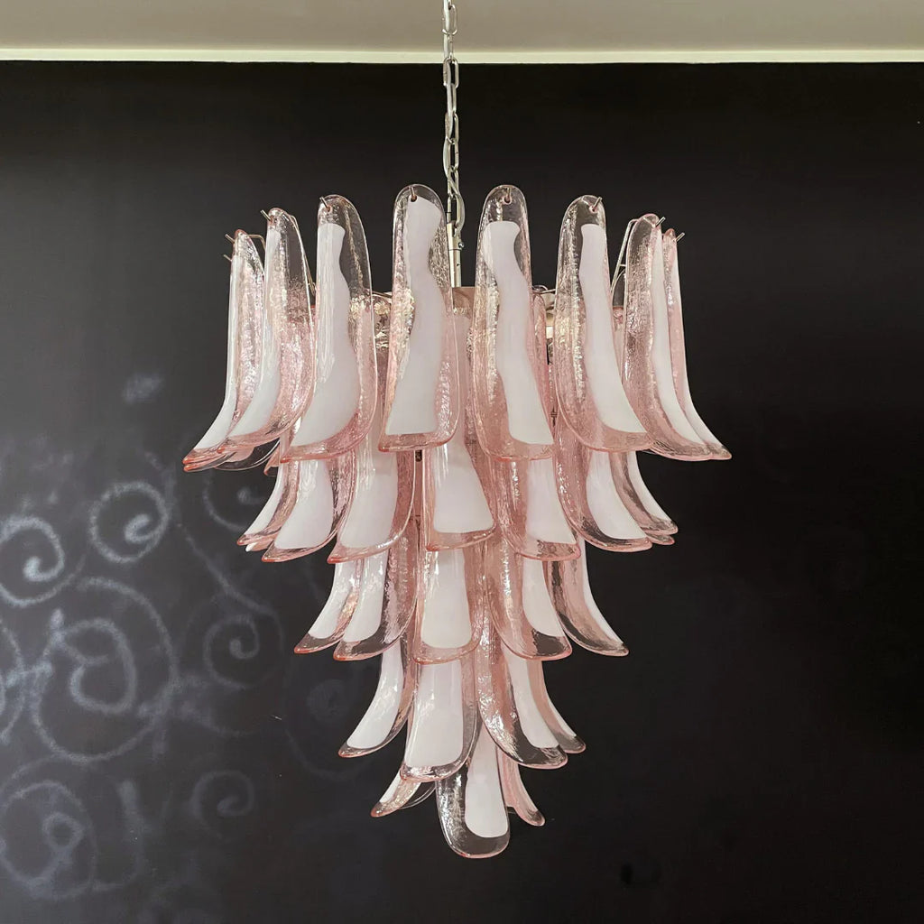 Vintage Pink Murano Glass Petals Chandelier product image