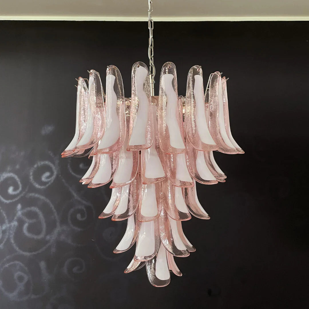Vintage Pink Murano Glass Petals Chandelier product image
