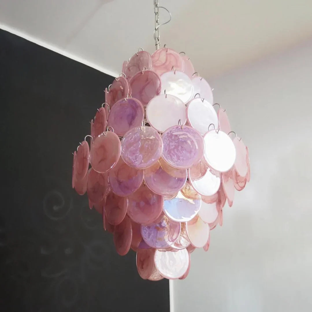 Huge Vintage Murano Pink Disks Chandelier product image