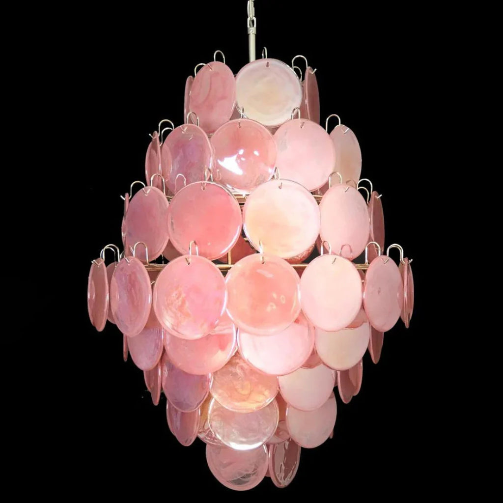 Huge Vintage Murano Pink Disks Chandelier product image