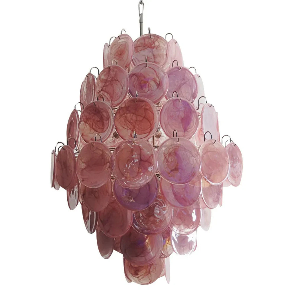 Huge Vintage Murano Pink Disks Chandelier product image
