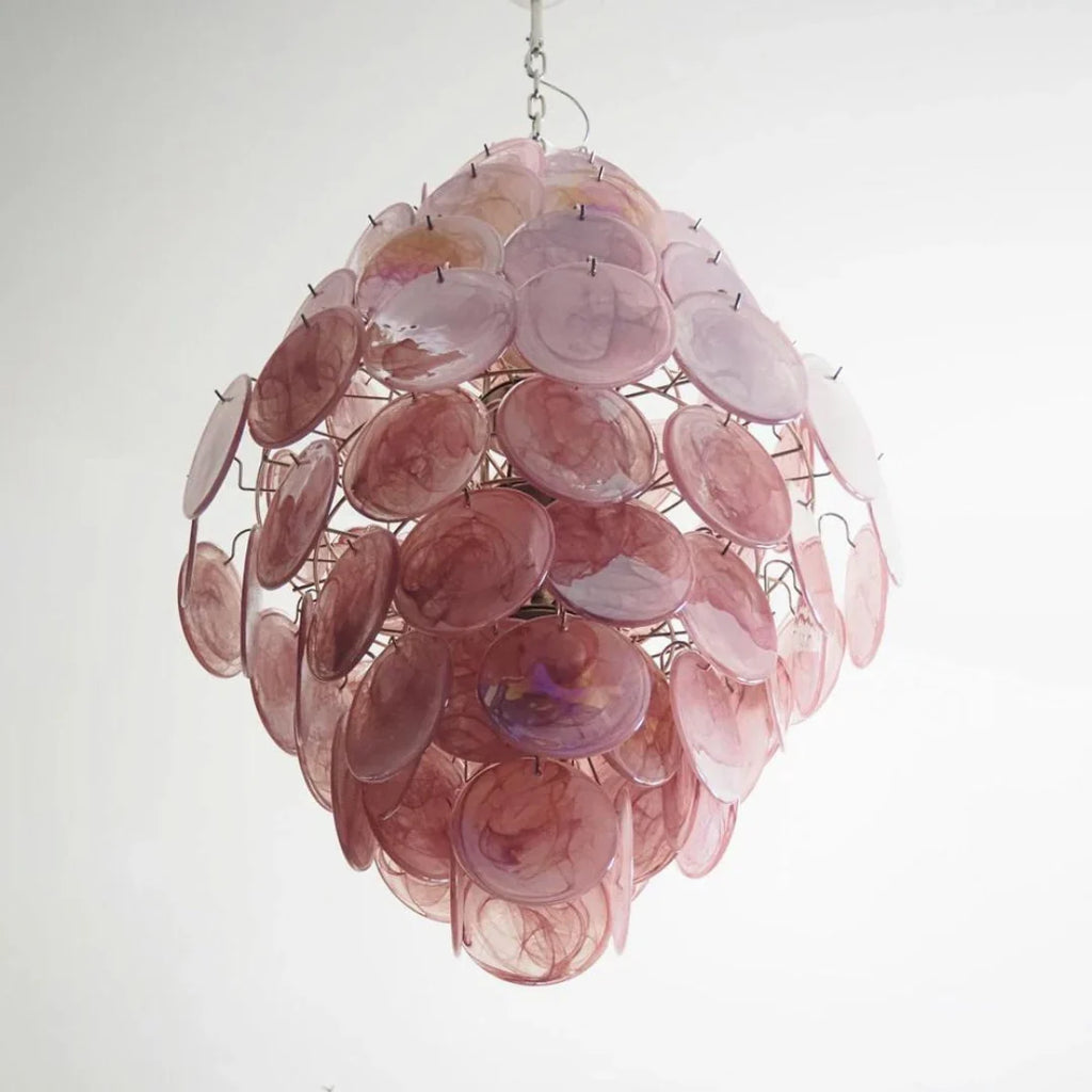 Huge Vintage Murano Pink Disks Chandelier product image