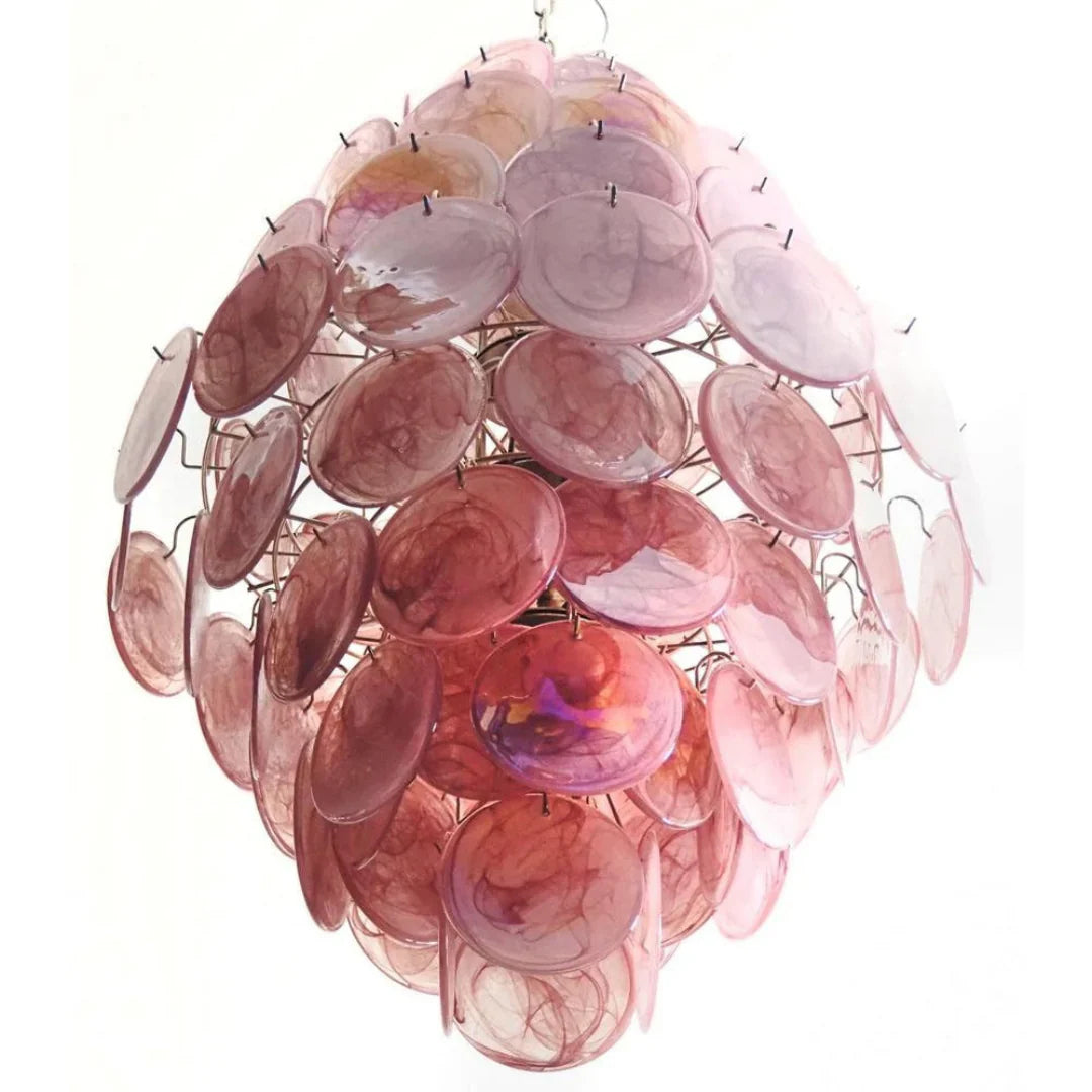 Huge Vintage Murano Pink Disks Chandelier product image