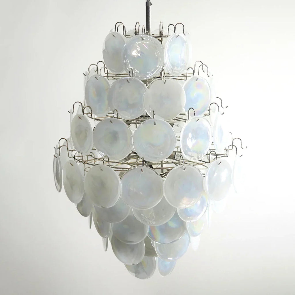 Huge Vintage Murano White Disks Chandelier product image